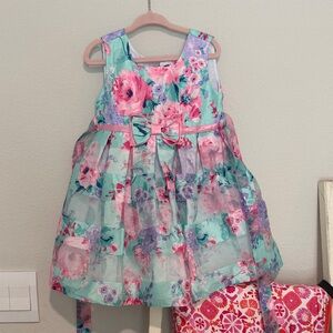 Floral Sleeveless Dress with Bow